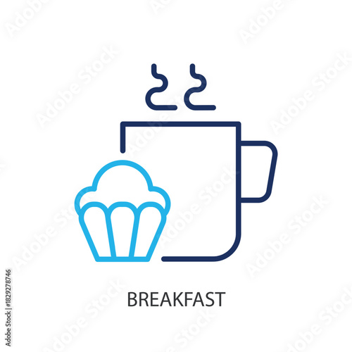 Breakfast thin line icons. Original vector illustration.