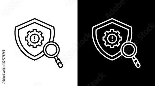 Risk Shield Outline White Icon Set Design