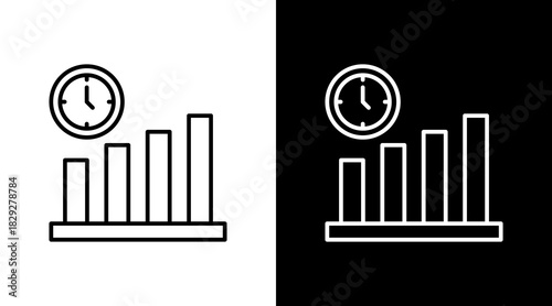 Timeline Bar Outline White Icon Set Design