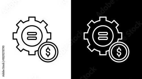 Break-Even Outline White Icon Set Design