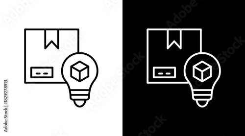 Product Idea Outline White Icon Set Design