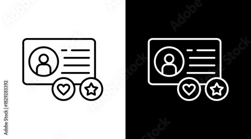 Loyalty Card Outline White Icon Set Design