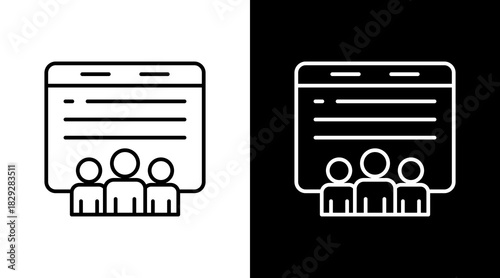 User Group Outline White Icon Set Design