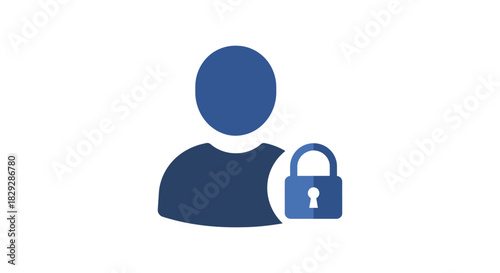 private profile icon with padlock symbolizing security designed for user interface and illustrating online privacy ensuring data protection and confidentiality