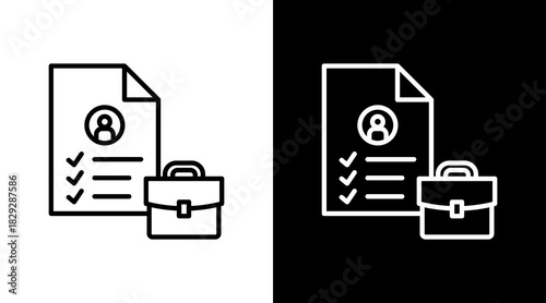 Task List Outline White Icon Set Design