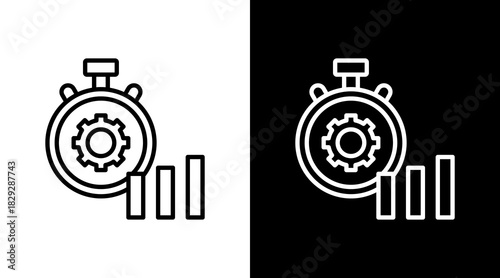 Efficiency Outline White Icon Set Design