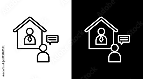Counseling Outline White Icon Set Design