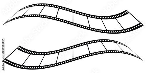 Film Strip icon illustration. Old retro tape film video movies, Grunge vintage film strip for photo video filming . Long vector Film strip icon. eps 10