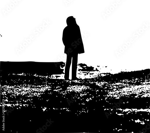 silhouette of a man, a man standing alone