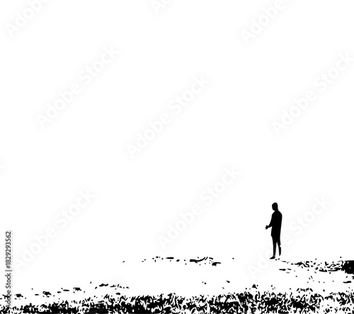 silhouette of a man, a man standing alone