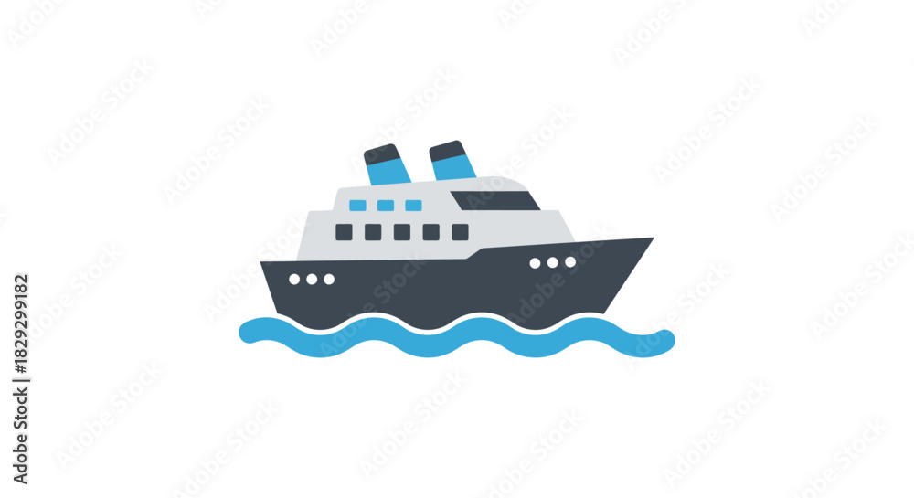 Obraz premium cruise ship sailing on ocean waves a ferry for travel representing vacation destinations and maritime adventures perfect for tourism websites
