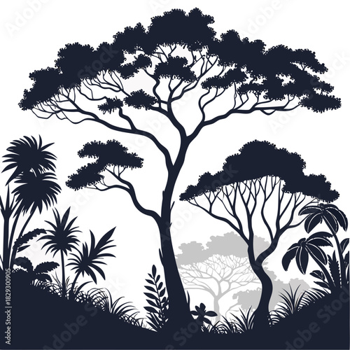 Monochrome Wildlife Nature Background Design