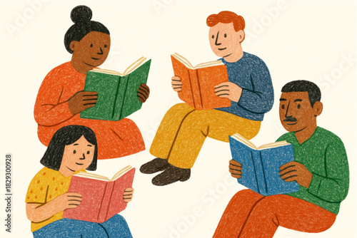 Adult Reading Aloud to a Group of Children