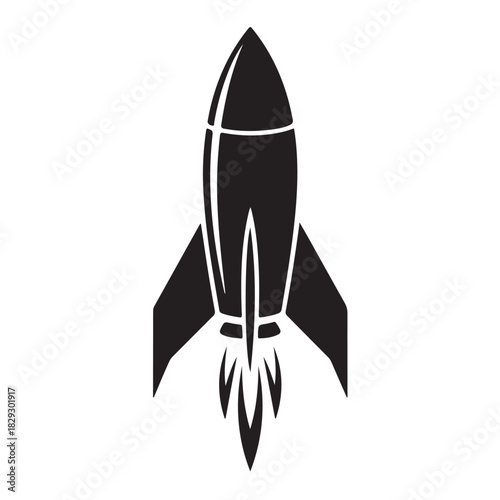 Illustration of a rocket ship isolated on white background for space exploration and technology concept