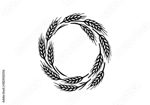 Wheat hand drawn simple sketch vector illustration