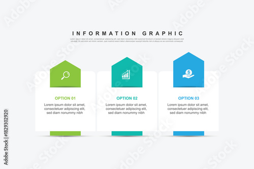 3 step infographic design. schedule concept with paper layout. can be used for workflow illustration