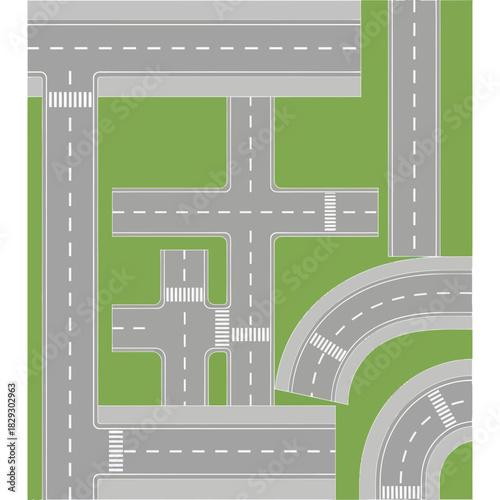 Aerial View of Complex Road Network and Intersections.