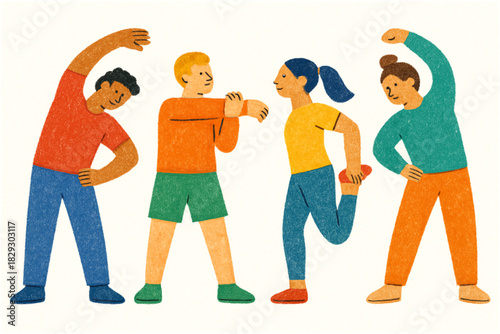 Group of Male Female Characters Gathered, Their Heads Tilted Upwards, Marveling At Something From A Top View Perspective, Captivated By The Unique Sight Above Them. Cartoon People Vector Illustration