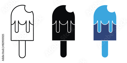 Ice cream bar icon set. popsicle icon. vector illustration
