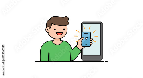 Man holding smartphone displaying screen to tablet for mobile payment online banking illustrating e-commerce and digital finance perfect for fintech marketing