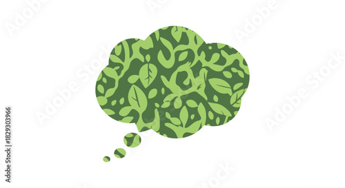 Nature thought bubble showcasing ecological ideas for eco-friendly business promotions representing environmental awareness and sustainable initiatives perfect for green marketing.