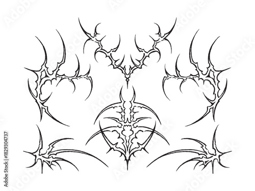 hand drawn neo tribal illustrations