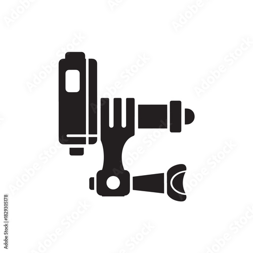 Action camera mount vector icon simple flat glyph design isolated on white background for web and mobile apps