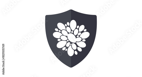 shield with virus protection symbolizing cybersecurity defense and data safety for online business in network environment protecting from cyber threats