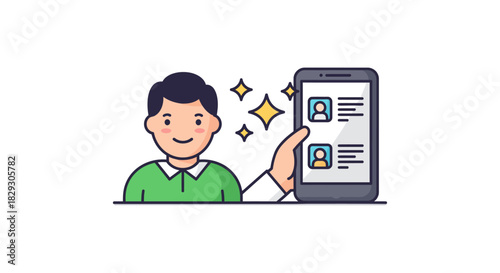 Showing social media contacts list on smartphone offering connection and communication via mobile app perfect for social media marketing campaigns.