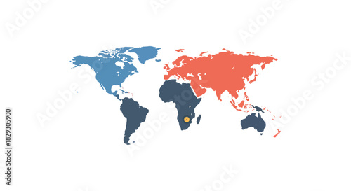 World map pinpointing south africa illustrating global location for international business expansion representing african opportunities and globalization.