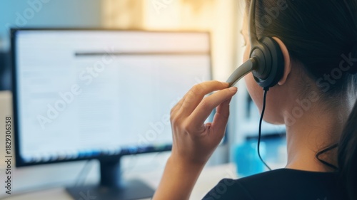 Dedicated Support: A focused individual provides dedicated support, deeply engrossed in their work while navigating the digital landscape. A glimpse into the world of customer service.