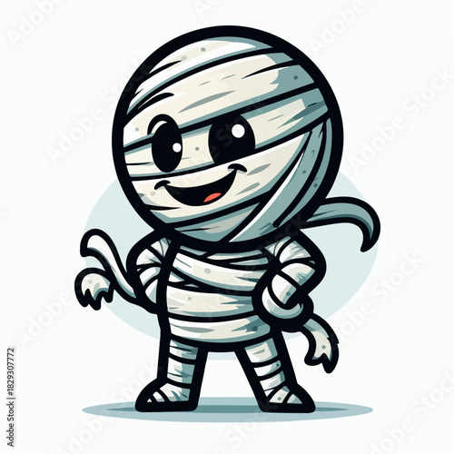 cool mummy cartoon vector illustration