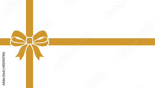 Elegant black background with a luxurious gold ribbon bow representing celebration and sophistication with transparent background minimal 50