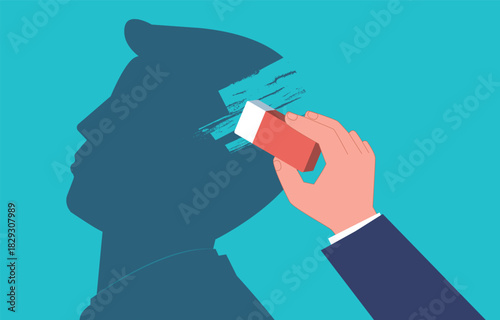 Erase memories, memory loss, incorrect brain information, and use an eraser to erase the brain