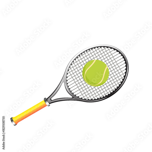 Tennis. Rackets with ball on court background. Vector illustration