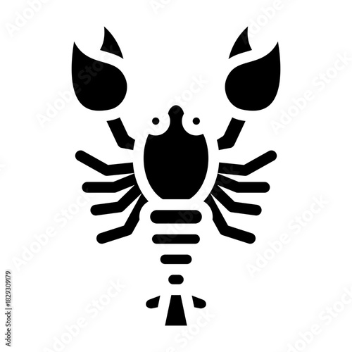 Lobster Vector Glyph Icon Design