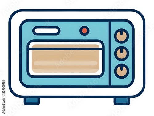smart oven ,illustration outline isolated on white background