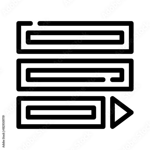 Hamburger menu icon with a play button for website navigation. Suitable for web design projects needing interactive elements.
