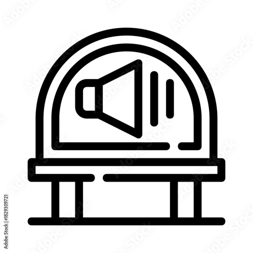 Depicting speaker sound or announcement signal suitable for marketing, communications, technology, education, and event promotion visuals. Vibrant and dynamic.
