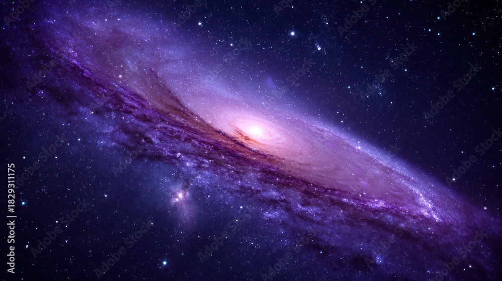 Fototapeta premium Spiral galaxy in deep space starry background