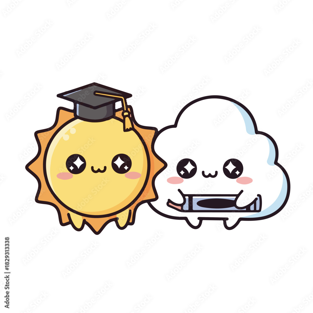 Obraz premium Minimalist Cute Vector Illustration of a Chibi Style Character for Icon Design and Digital Artwork