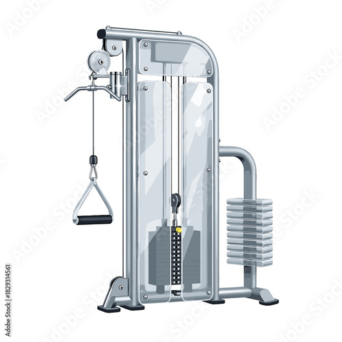 Lat pulldown machine illustration on transparent background