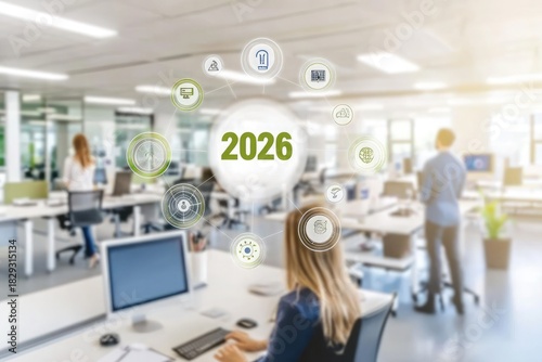 blurred office background with 