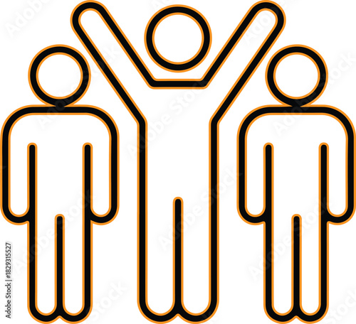 Teamwork and success with diverse people celebrating together