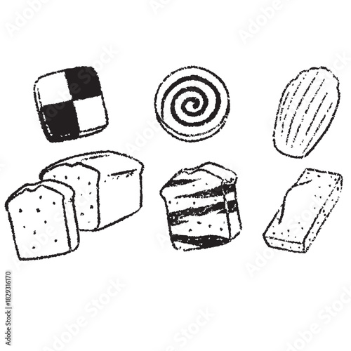 焼き菓子の線画