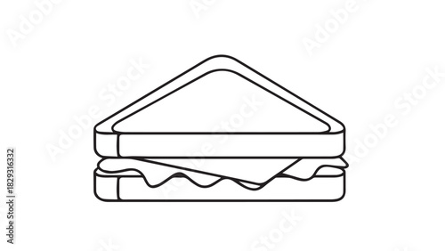 Simple Line Drawing of a Classic Sandwich Icon.
