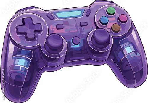 Purple transparent game controller