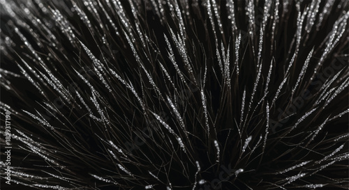 Abstract Black and White Hair or Fiber Texture Background