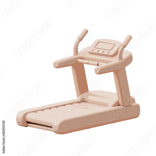 Treadmill fitness exercise equipment on transparent background