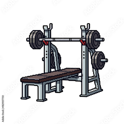 Weightlifting bench illustration, gym equipment on transparent background